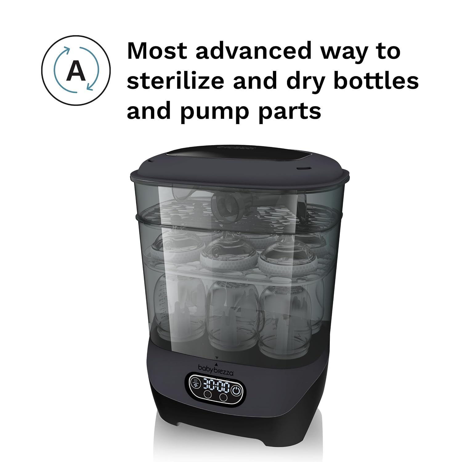 Baby Brezza Bottle Sterilizer and Dryer Advanced – 33% Faster - Largest Capacity Steam Sanitizer - Universal Sterilization Machine for All Bottles   Pump Parts - HEPA Air Filter, Charcoal ‼️could be missing or broken parts ‼️also comes with scratches and stains ‼️